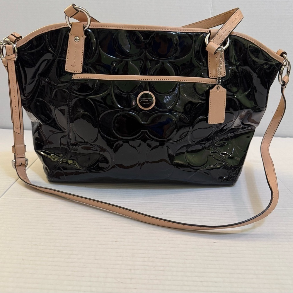 Coach Peyton Embossed Signature C Patent Leather Tote Bag